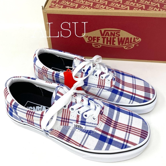 VANS ERA Plaid White Canvas Casual Skate Women’s Sneakers Size 6 VN0A4BV4VXW - Picture 2 of 15